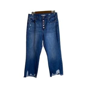 Rewash Size 13 / 31 High Rise Vintage Reunion Cropped Denim Jeans Button Fly